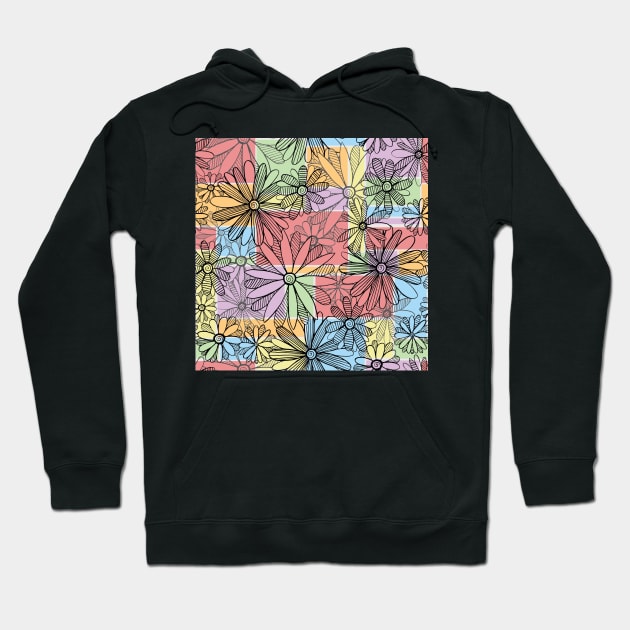 Patchwork Flowers and Stripes Pattern Hoodie by SimplyKitt